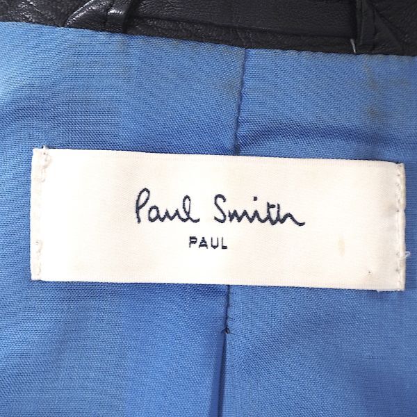 4-SD021 ポールスミス Paul Smith ラムレザー ジャケット ブラック ブラック 40 レディース_画像7