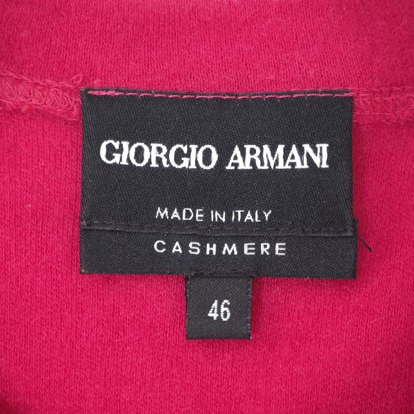 4-ZB147 ジョルジオアルマーニ GIORGIO ARMANI 最高級 黒タグ カシミア Vネック ニット セーター イタリア製 ピンク 46 メンズの画像6