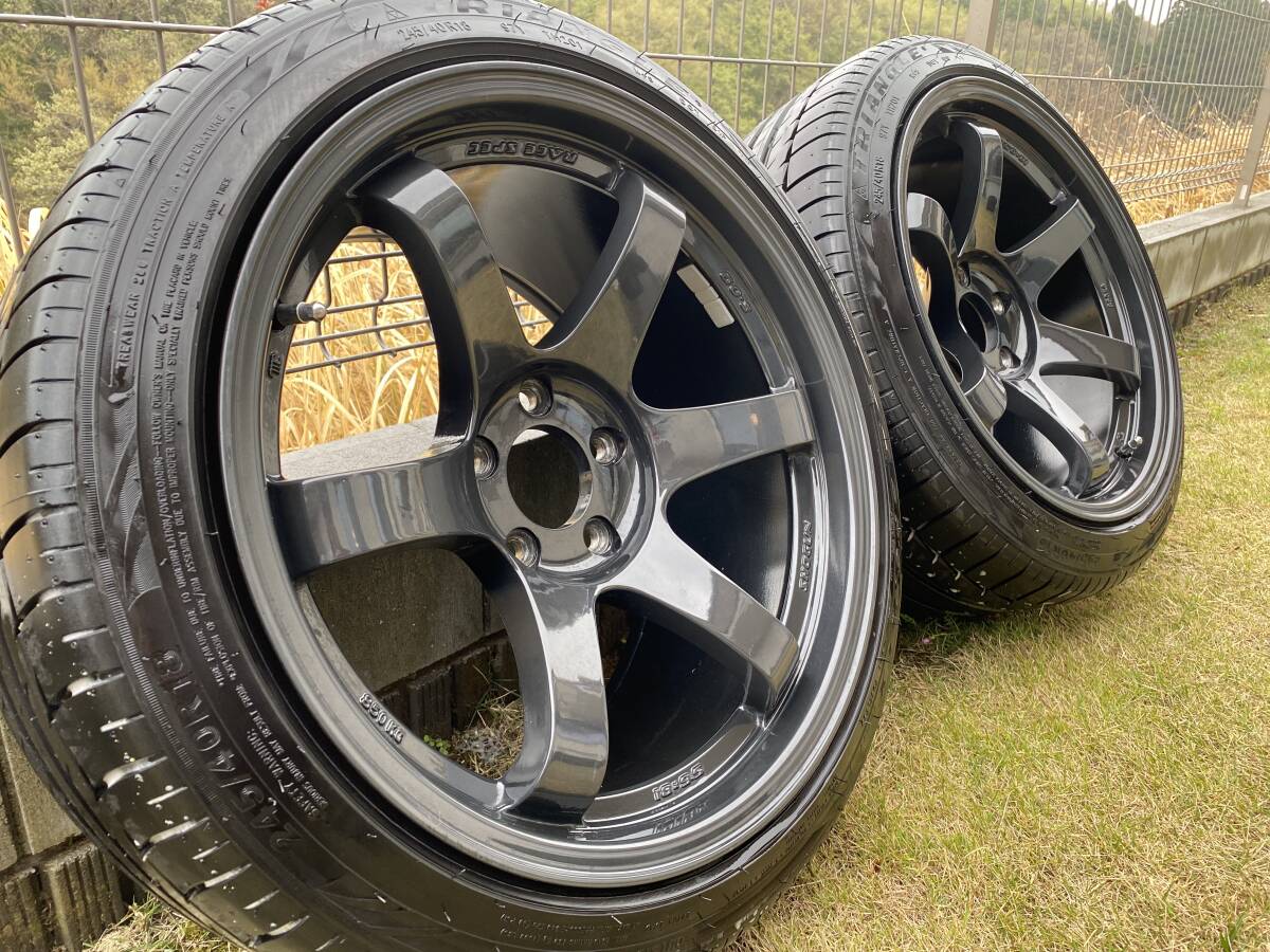 【美品】SHOGUN ショーグン TE37 18インチ 9.5J+20 114.3 5H/TRIANGLE 245/40R18 9部山 2本の画像1