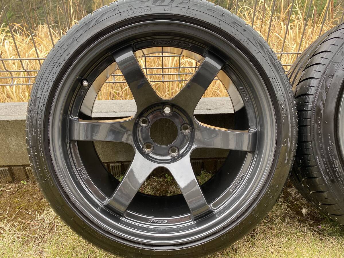 【美品】SHOGUN ショーグン TE37 18インチ 9.5J+20 114.3 5H/TRIANGLE 245/40R18 9部山 2本の画像5