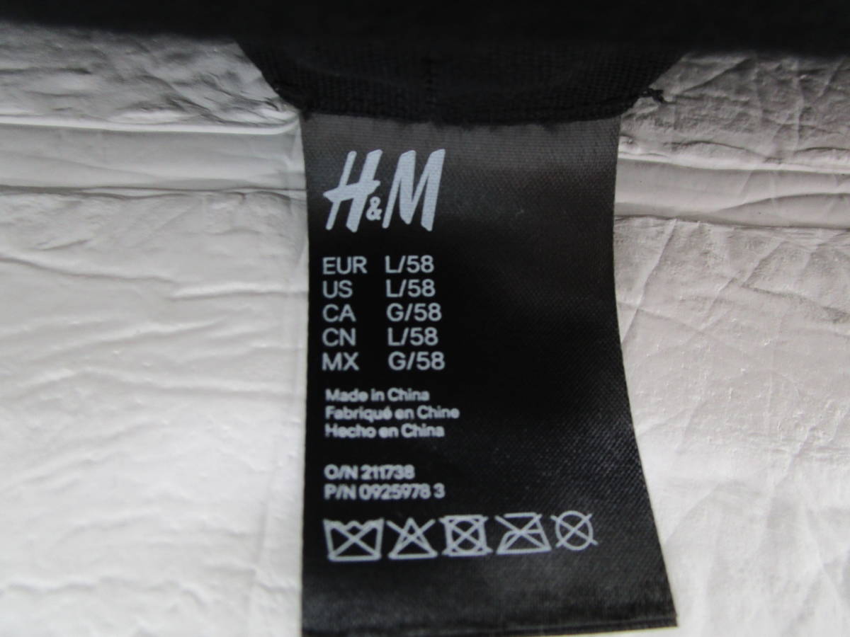 Y.23J16　SY　☆　H&M エイチアンドエム ソフトハット 帽子 メンズ L/58 ブラック USED　☆_画像7