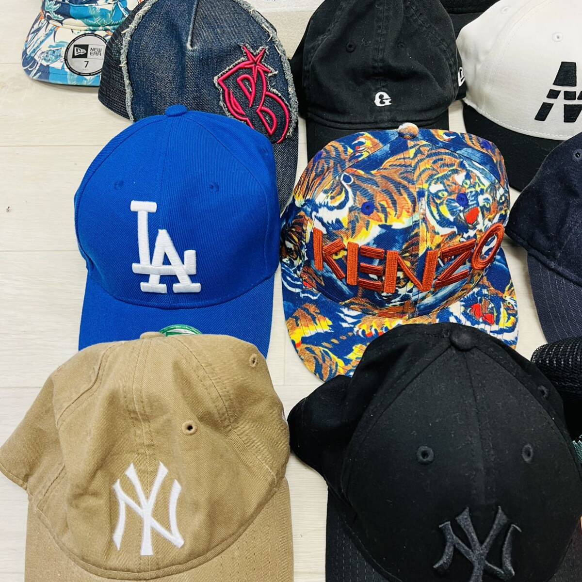 ☆大量・1円〜☆ NEW ERA ニューエラ キャップ 帽子 まとめて 26個 セット まとめ売り NEWERA NY LA ヤンキース KENZO X-GIRL Hurley ③の画像7