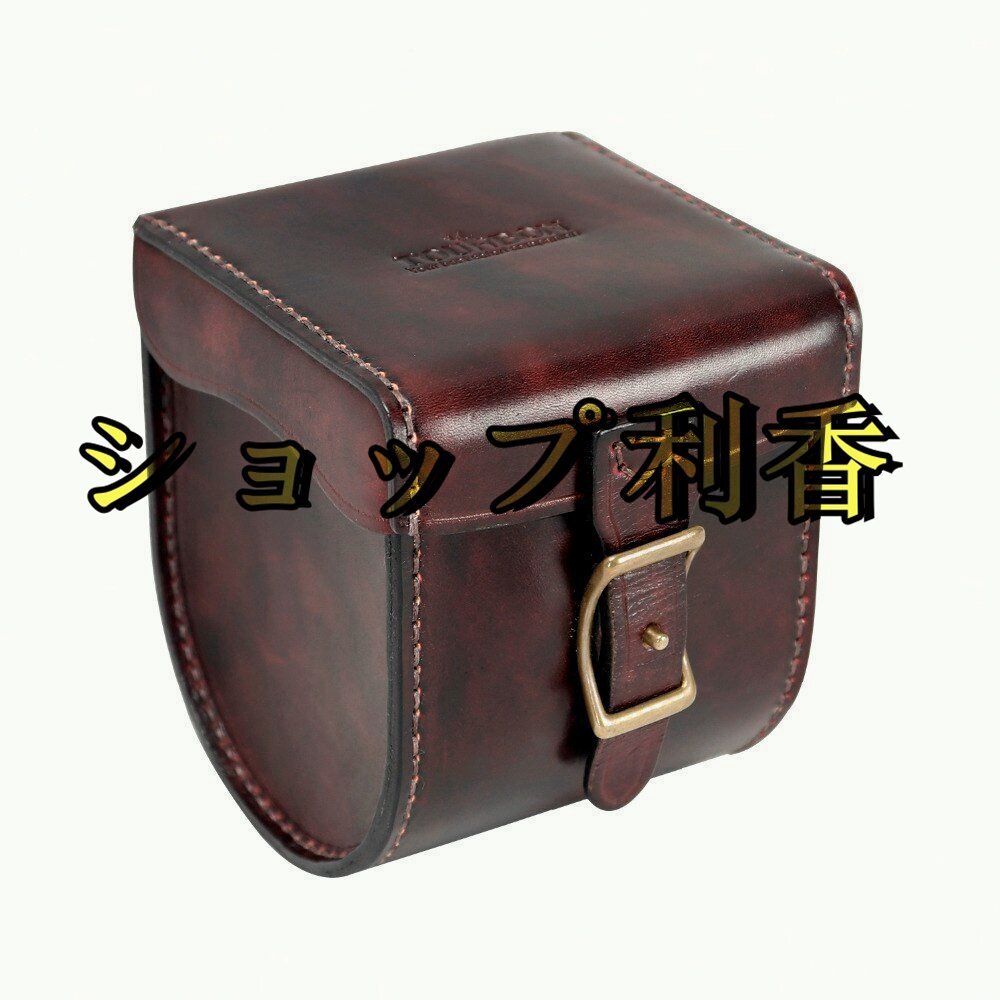 ヴィンテージ 本革 フライフィッシング リールケース 厚い フリースパッド付き キャリアポーチ 釣りアクセサリー