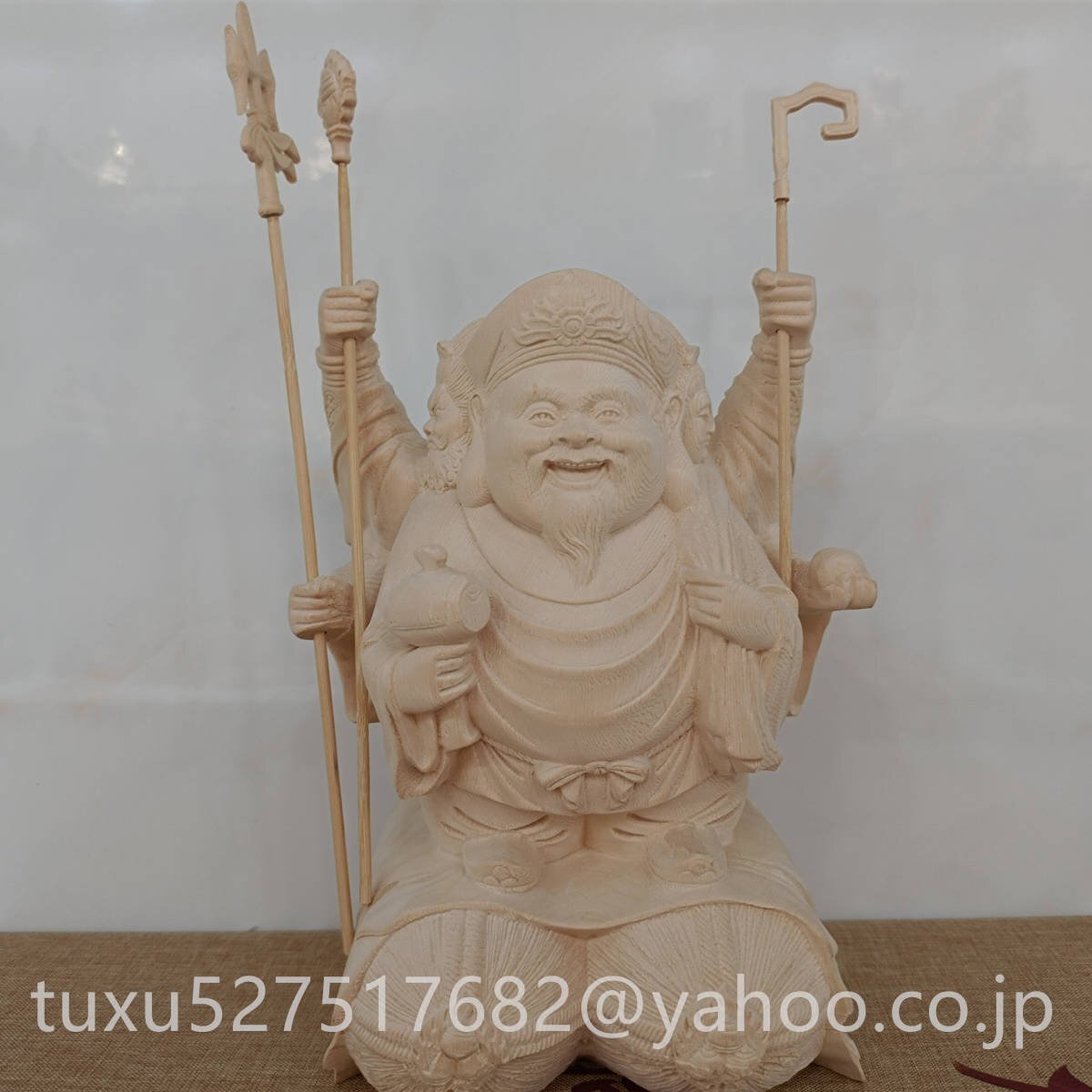 七福神 大黒天 大黒天尊 木彫 仏像 大黒天像　立像　極上品　手彫り_画像1