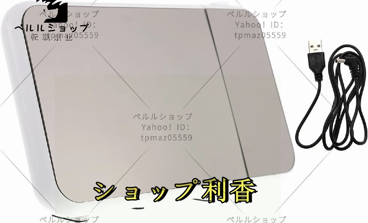 LEDデジタル目覚まし時計セットが簡単な調整可能アラームボリュームUSB充電器コンパクトクロックベッ 白_画像2