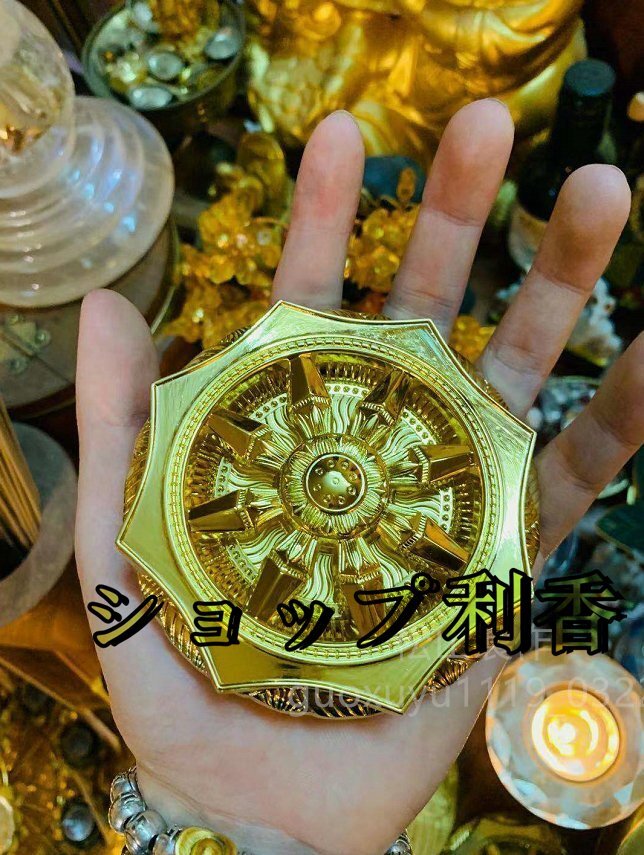密教法具 寺院用仏具」羯磨&輪宝5点セット☆金メッキ 直径 9cm 密教法具 寺院用仏具」羯磨&輪宝5点セット☆金メッキ 直径 9cm