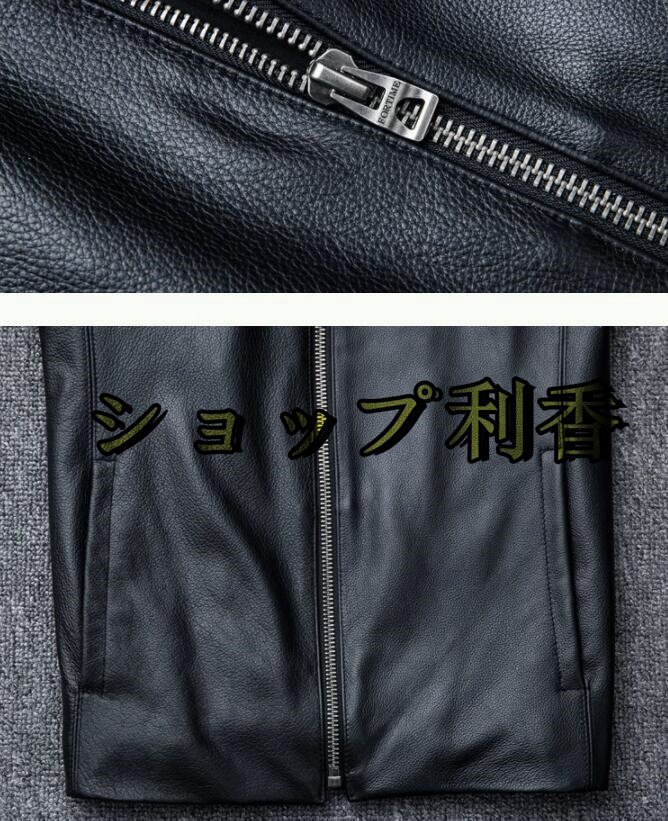 メンズジャケット　レザー?タイト 牛革 本革ジャケット ブルゾン オイルレザー Ｓ～5ＸＬ　ブラック_画像8