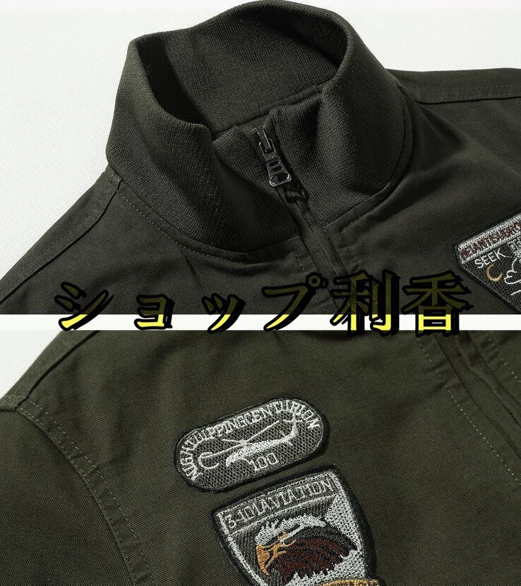 新品 メンズミリタリージャケットフライトジャケットアウター刺繍 MA1ジャケット ブルゾンジャンパー ミリタリーグリーン M~4XL_画像6