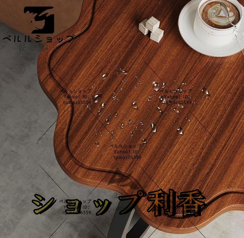 実用 オリジナル高級花びら雲形サイドテーブル別荘ナイトテーブルリビング北欧木製 コーヒーテーブル 贅沢_画像3