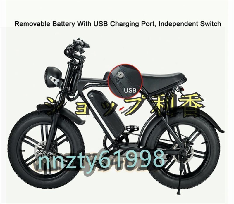 高品質 大人用電動自転車 ワイドホイール付き1000W 48V 15ah容量のリチウム電池，7シマノ速度_画像4