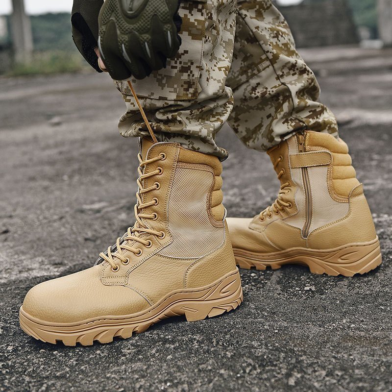  милитари ботинки мужской Tacty karu ботинки desert boots сталь металлический . сердцевина уличный рабочая обувь . скользить выдерживающий износ альпинизм обувь 24.5cm~27.5cm свет хаки 