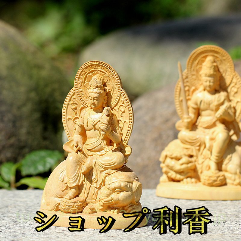 仏教工芸品　木彫仏教　精密細工　極上品 木工細工 文殊菩薩 普賢菩薩_画像9