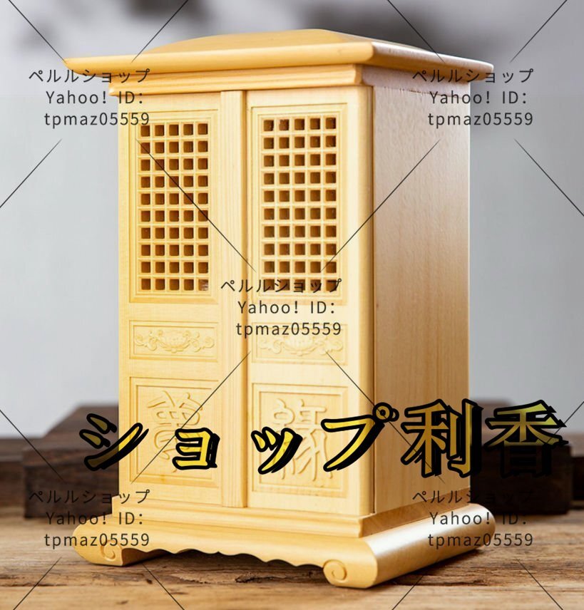 密教法具 寺院仏具」極上品 大黒天立像 財神 福神 仏教芸術品 ヒノキ檜木製 仏壇付き 緑_画像5