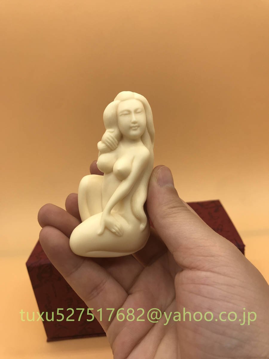高品質 裸婦像 細密彫刻 置物　木彫　東洋彫刻 工芸品_画像6