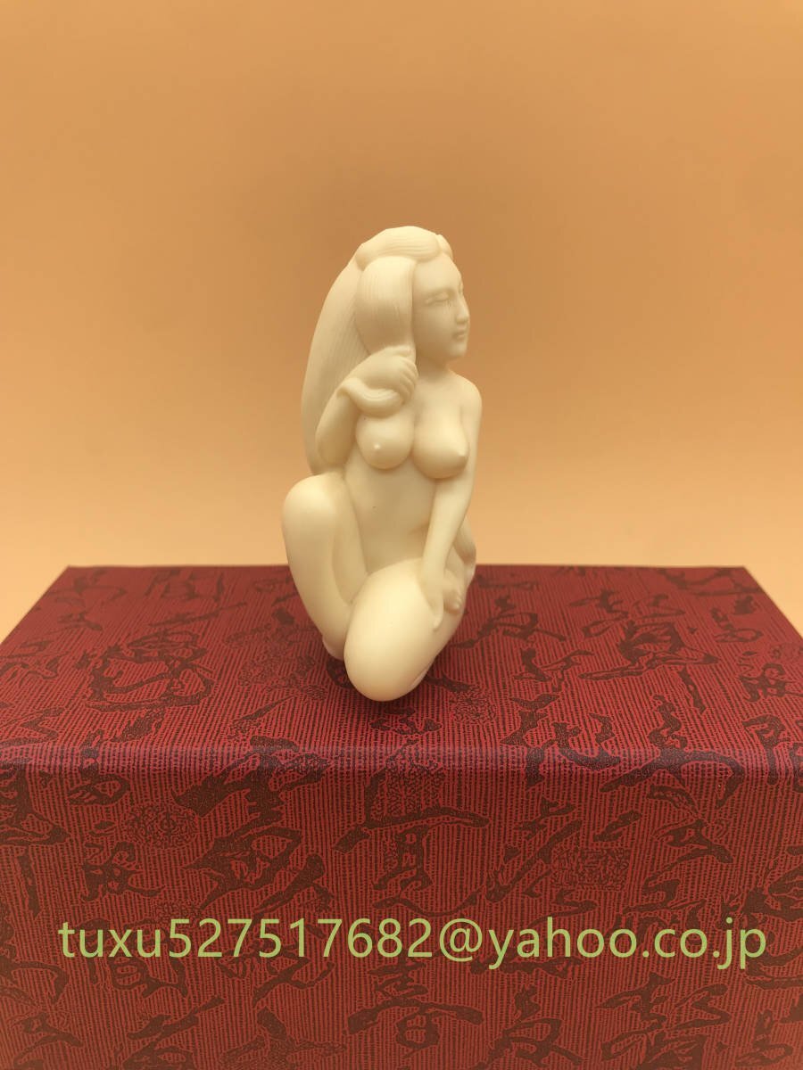 高品質 裸婦像 細密彫刻 置物　木彫　東洋彫刻 工芸品_画像2