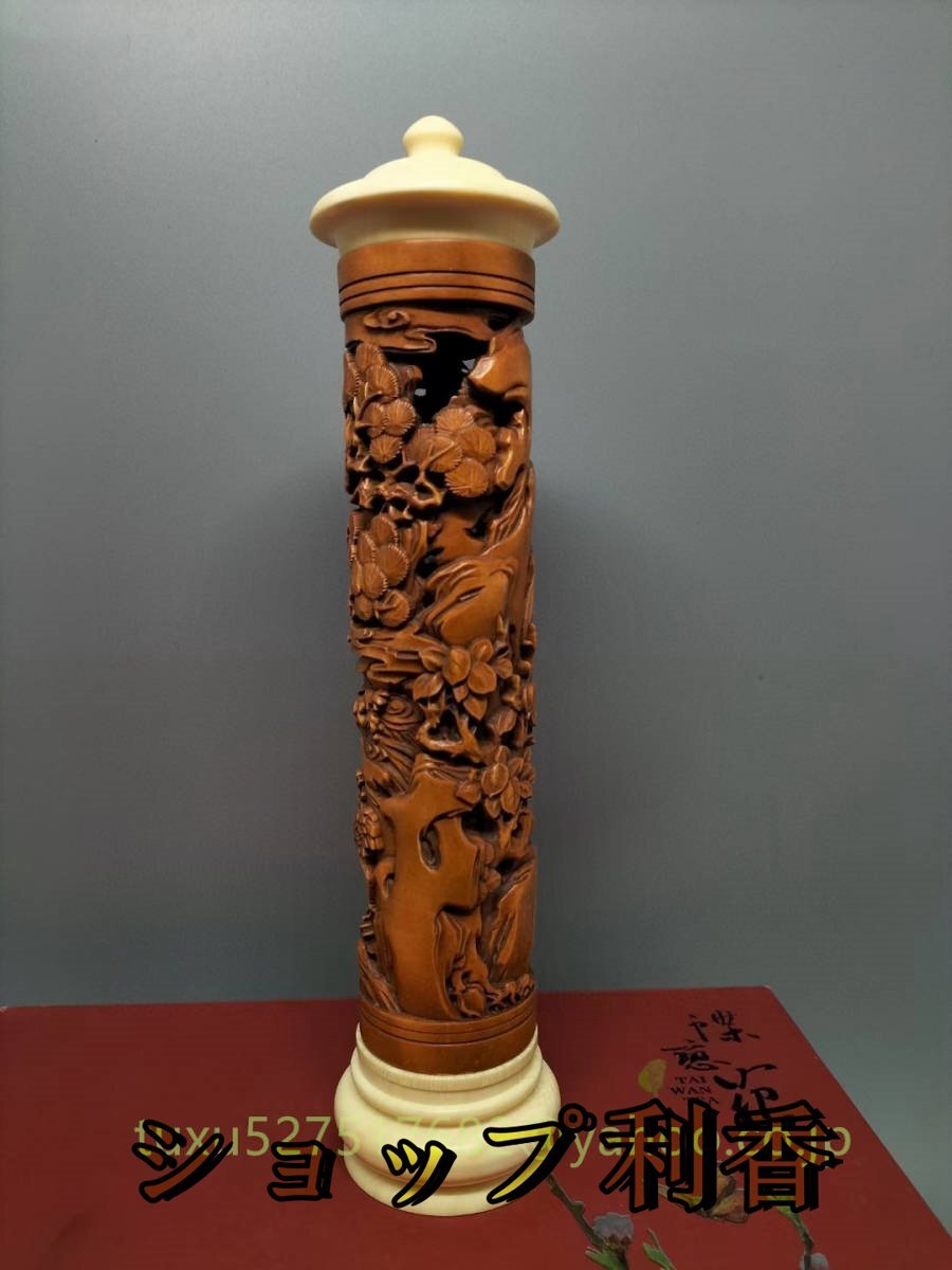 鶴 置物 彫刻工芸品 木製 置物　飾り物　香立て_画像5