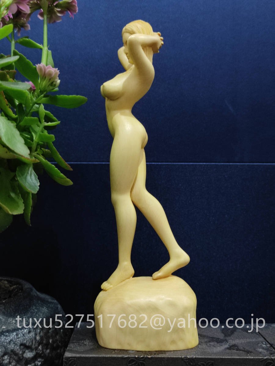 高品質 木造木彫 精密細工 裸婦　美女 美術工芸品_画像4
