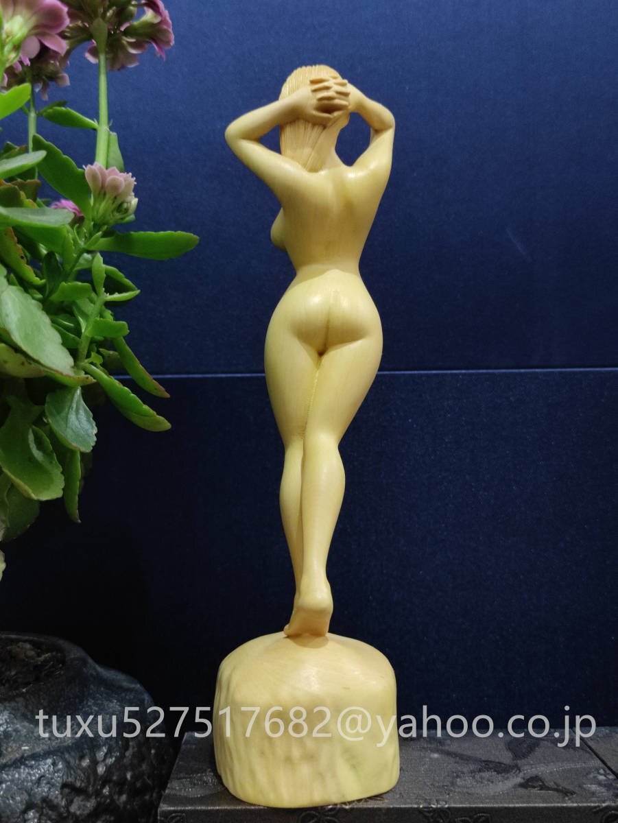 高品質 木造木彫 精密細工 裸婦　美女 美術工芸品_画像3