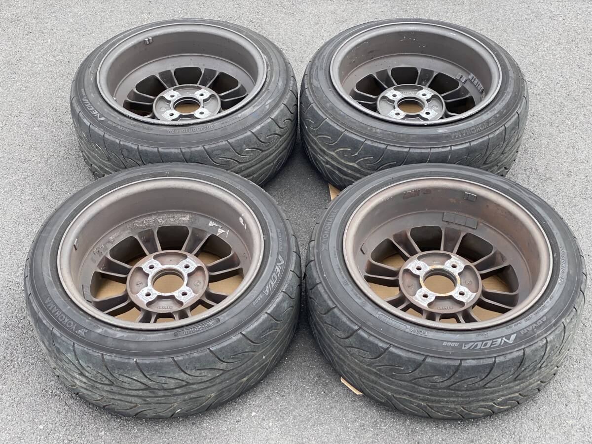  【中古品・現状渡し 】 RS ワタナベ エイトスポーク Rサイズ 4本 セット ( 16インチ 8.5J & 9.5J 4穴 PCD 114.3 WATANABE 深リム)の画像8