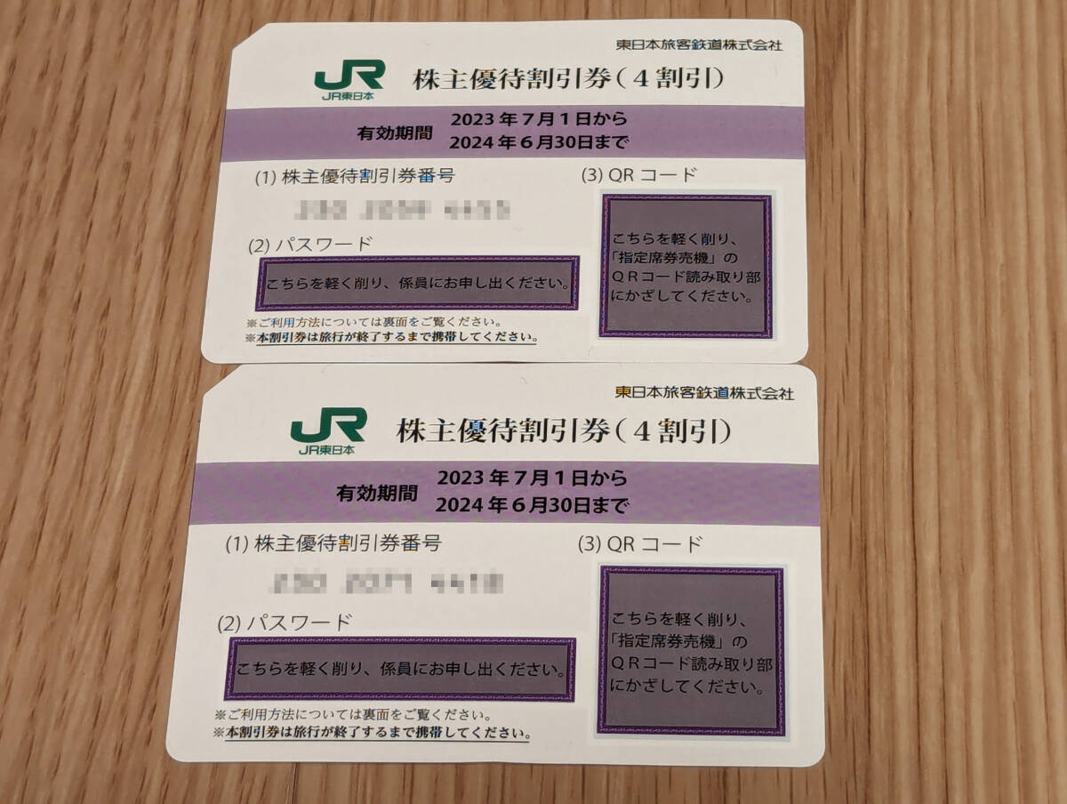 【送料無料】JR東日本 株主優待割引券 2枚セット（有効期間：2024年6月30日まで）_画像1