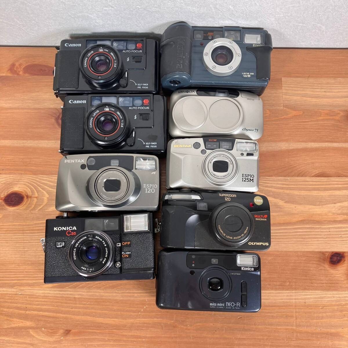 1324　コンパクトフィルムカメラ　9台 まとめ売り　大量セット　Canon OLYMPUS　Konica PENTAX　MINOLTA　