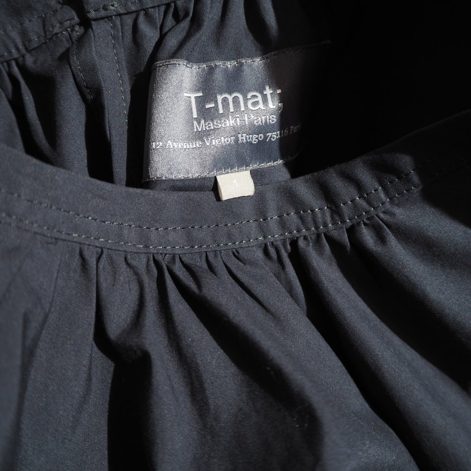 M4010P VT-mat Masaki-Paris tea mat masaki Paris V cotton slit sleeve pull over blouse navy shirt spring summer rb mks