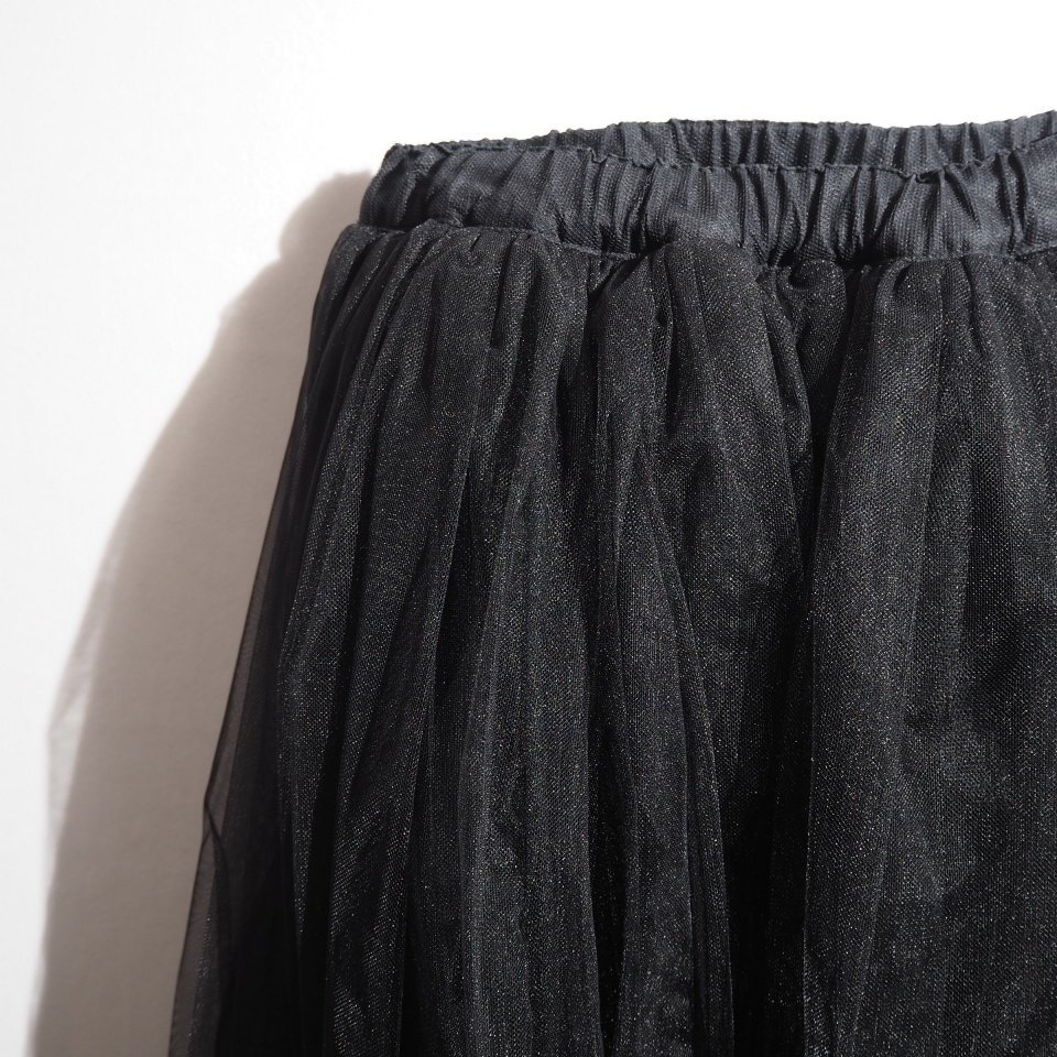 M4939P　▼BLACK COMME des GARCONS ブラック コムデギャルソン▼　23SS チュールボリュームスカート ブラック S / シアー 黒 春夏 rb mks_画像4