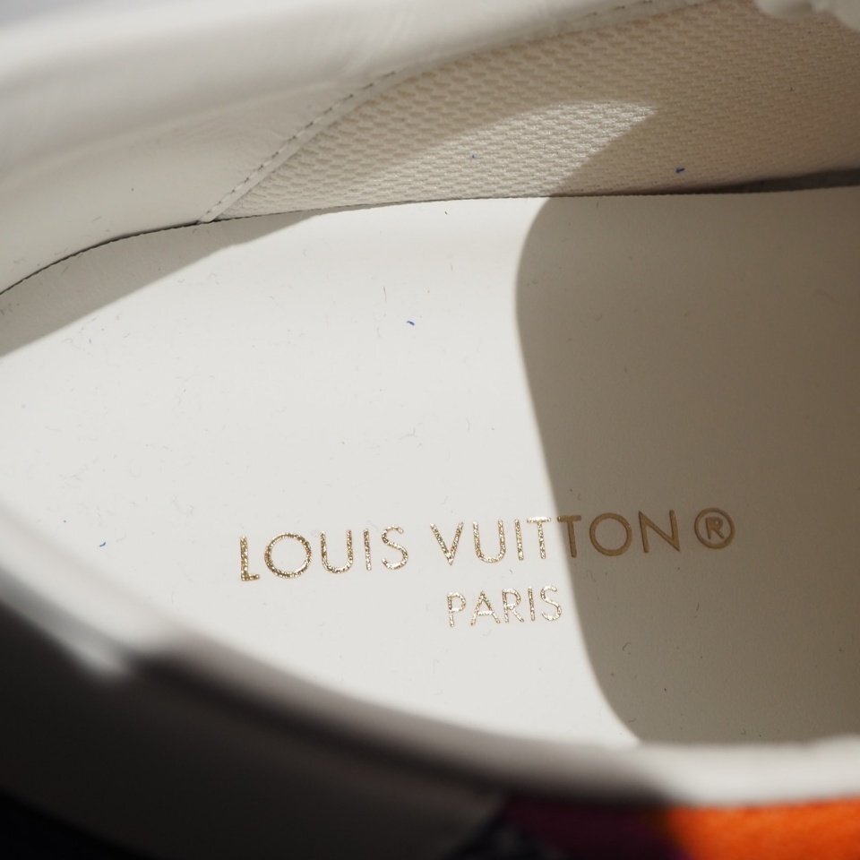 M5197P　●LOUIS VUITTON ルイヴィトン●　新品 LV OLLIE SNEAKER スニーカー ブルーオレンジ ホワイト 7.5/26.5cm スエード rb mks_画像8