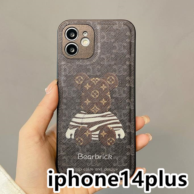 iphone14plusケース カーバー TPU 可愛い 熊　お洒落　韓国　　軽量 ケース 耐衝撃 高品質 ブラウン117_画像1