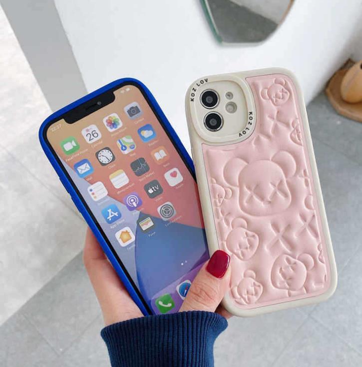 iphoneXRケース カーバー TPU 可愛い　お洒落　熊　　軽量 ケース ピンク3_画像3