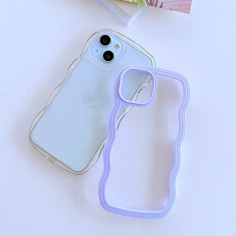 iphone11ケース カーバー TPU 可愛い　波型　　お洒落　軽量 ケース 耐衝撃高品質紫421_画像6