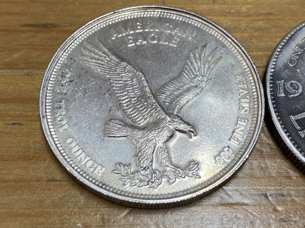 【A-36】 アメリカンイーグル AMERICAN EAGLE ONE TROY OUNCE .999 FINE 1トロイオンス 2枚 コイン 62.4gの画像5