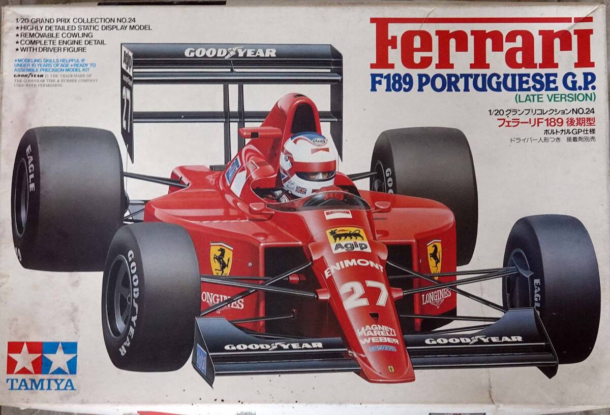 タミヤ 1/20 フェラーリ F189後期型 パーツ欠損無、箱、デカール痛みの画像1