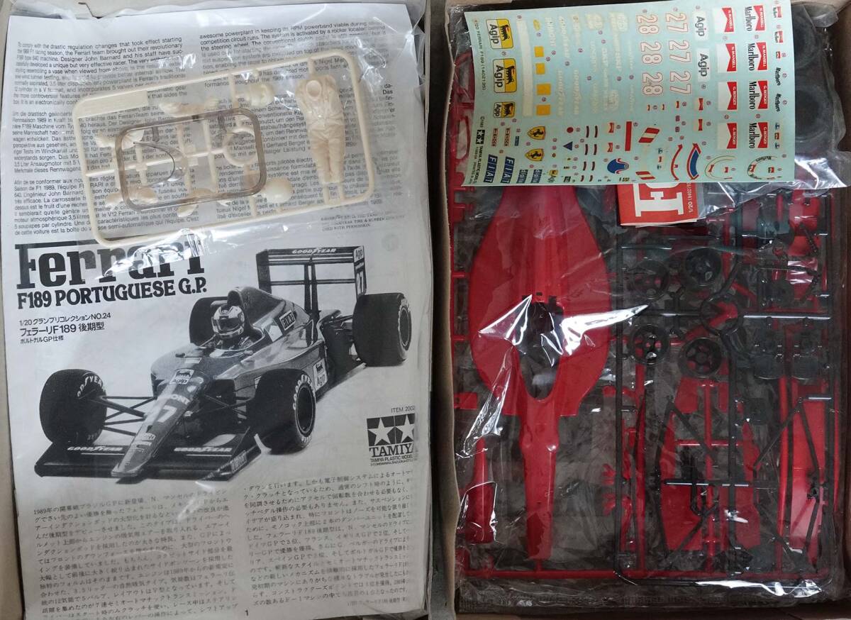 タミヤ 1/20 フェラーリ F189後期型 パーツ欠損無、箱、デカール痛みの画像2