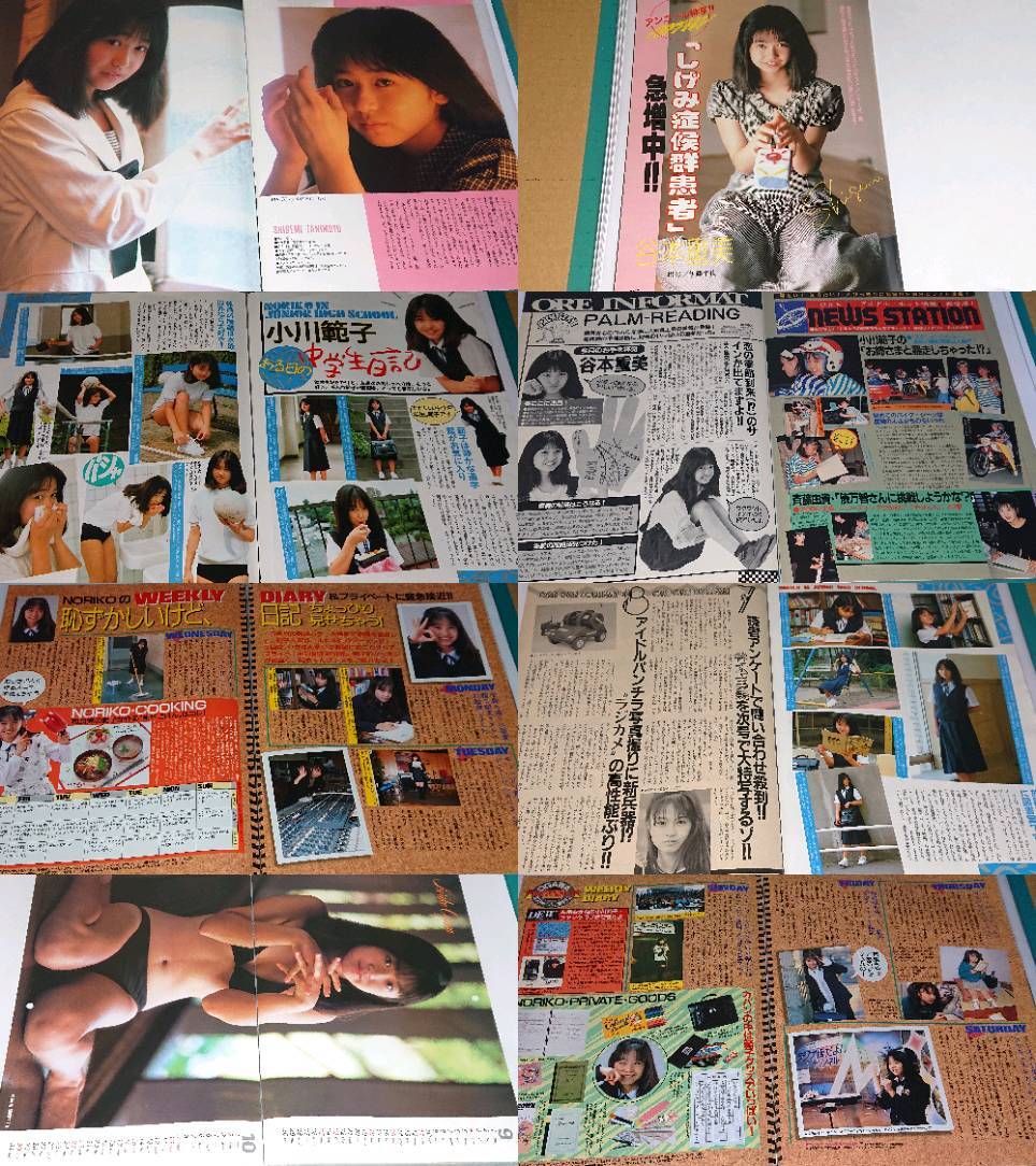 小川範子 谷本重美 1987年～1993年 大量 切り抜き ファイル2冊153P_画像2