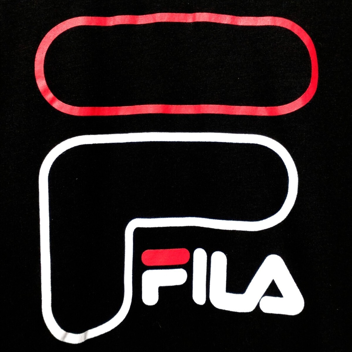 特価/未使用【サイズ=L】FILA/フィラ/Fプリント/メンズ/長袖/Tシャツ/胸囲=96～104cm/black②_画像2