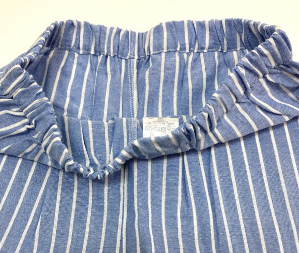 即決新品 メンズ 上下セット 半袖 ハーフパンツ パジャマ Lサイズ ストライプ ブルー 送料無料の画像4