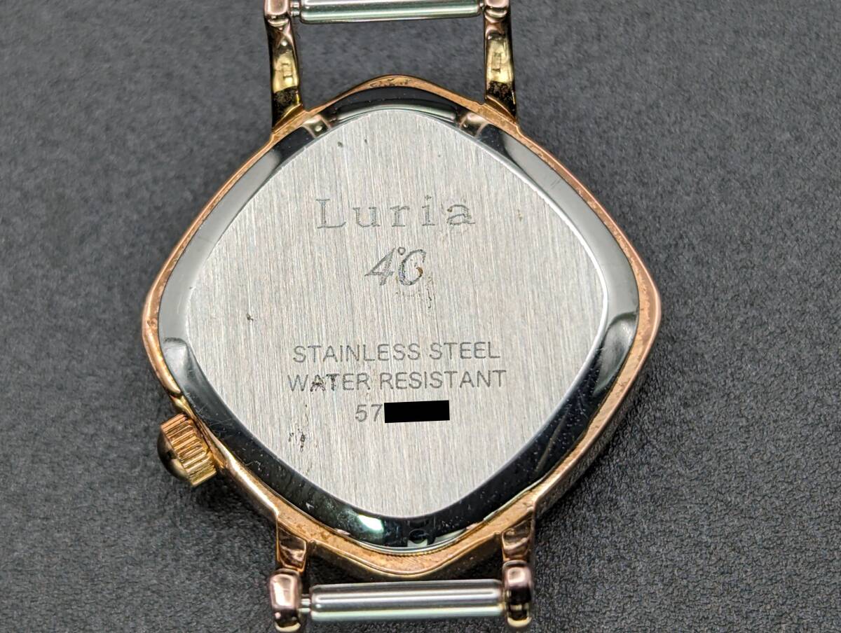 【中古 稼働品】 Luria 4℃ ルリア ヨンドシー 3針 レディース クォーツ 電池交換済 腕時計 現状品 (k-0580)_画像6