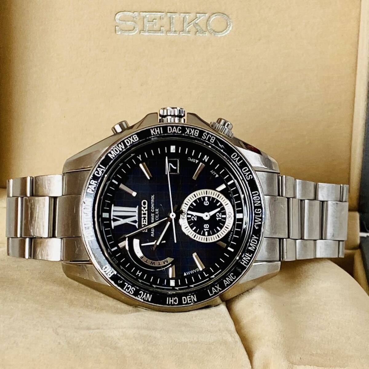 SEIKO ◇ ブライツ ワールドタイム 電波ソーラー 8B54 ◇ SAGA099