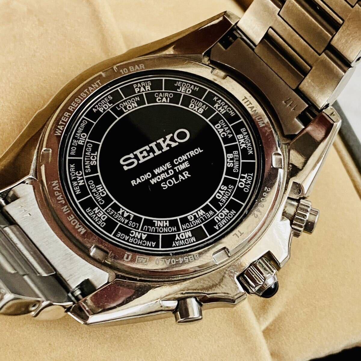 SEIKO ◇ ブライツ ワールドタイム 電波ソーラー 8B54 ◇ SAGA119 セラミックベゼル の画像4