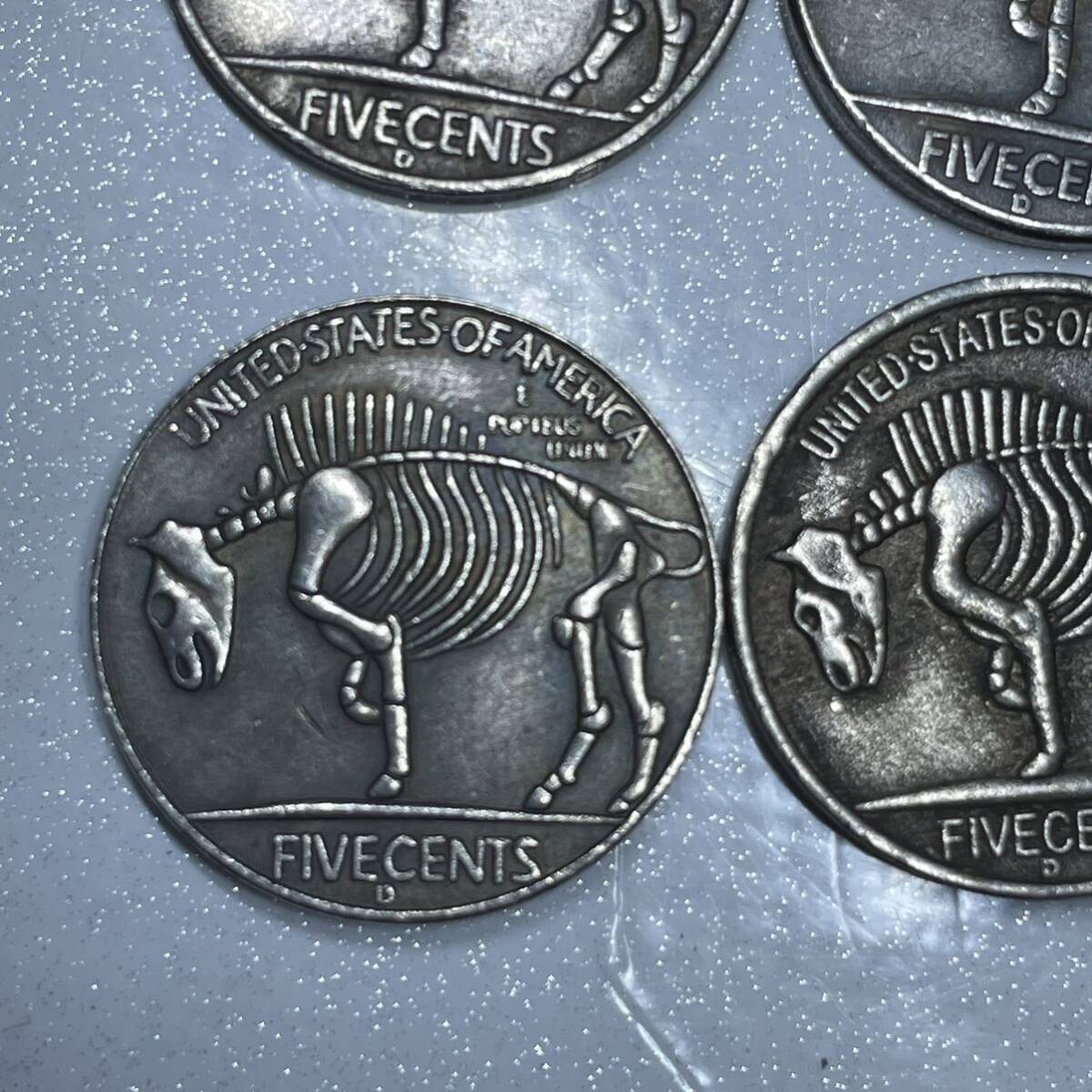 WX1399ミニ流浪幣9枚セット 髑髏 悪魔 天眼紋 外国硬貨 貿易銀 海外古銭 コレクションコイン 貨幣 直径約21mm重さ約4g_画像6