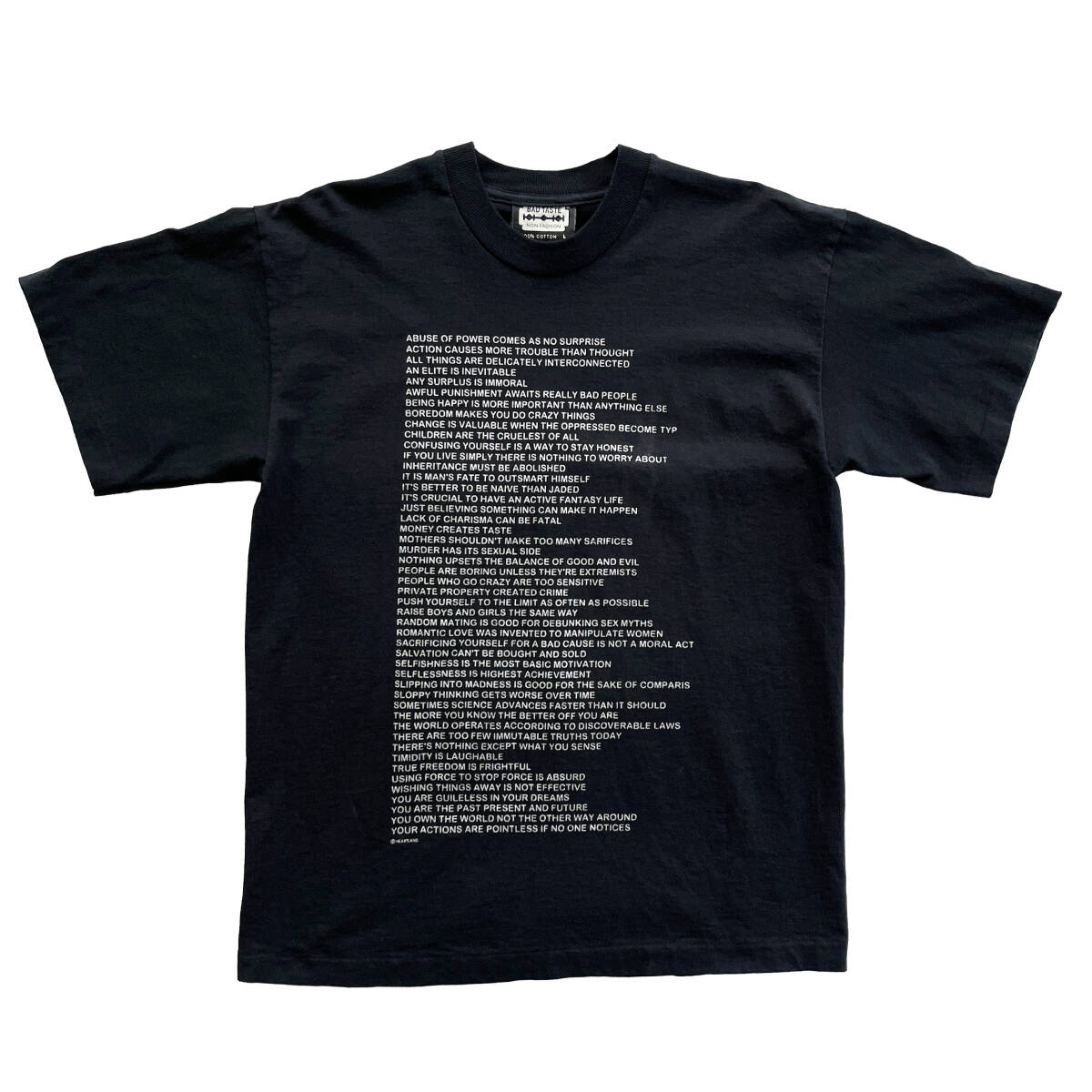 【Vintage】Jenny Holzer Tシャツ Truisms ジェニー ホルツァー HEARTLAND ユーロ 1990年代 ブラック L_画像1