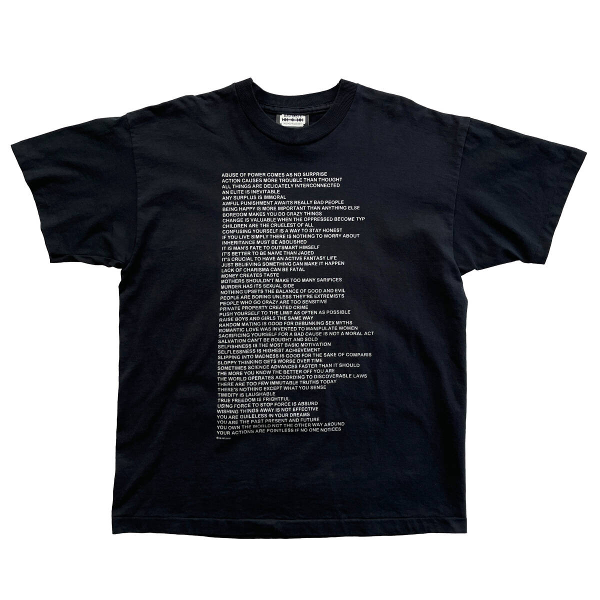 【Vintage】Jenny Holzer Tシャツ Truisms ジェニー ホルツァー HEARTLAND ユーロ 1990年代 ブラック XL_画像1