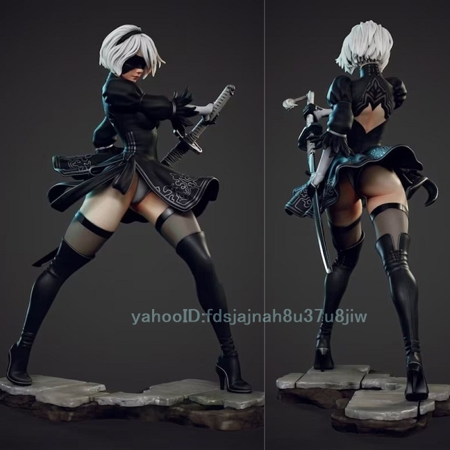 パーティを彩るご馳走や 2B 30cm 構えver ガレージキット ガレキ レジン 樹脂 ニーアオートマタ その他