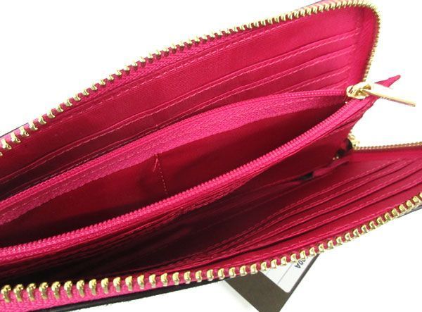 (最安値) PRIMU FIORE 馬革製 L字ファスナー長財布（黒色ペースにピンク色のドット柄）（未使用新品）の出品ですの画像2