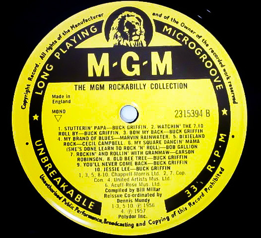 ほぼ新品同様 ★ 廃盤 LP ★ 1977年 UK盤 オリジナル ロカビリー コンピレーション The MGM Rockabilly Collection ★ 50's ロックンロール_画像4