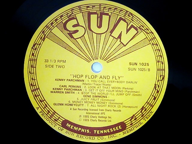 美盤 良好!!! ★ 廃盤 LP レコード ★ 1985年 UK盤 ★ HOP FLOP AND FLY ★ Sun Record Company サンレコード ロカビリー Rockabilly 50's_画像3