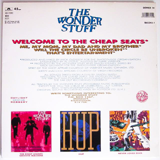 極美盤★ 廃盤 12' レコード ★ 入手困難 超人気 クラブヒット 収録 1992年 オリジナル盤 THE WONDER STUFF ★ ロンドンナイト パンク天国の画像2