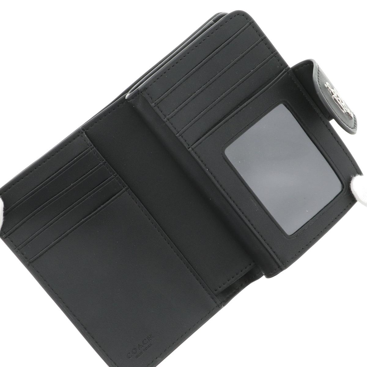 COACH コーチ 財布 二つ折り財布 C0082 Black/Gray RS ミディアム コーナー ジップ ウォレット シグネチャー キャンバス_画像5