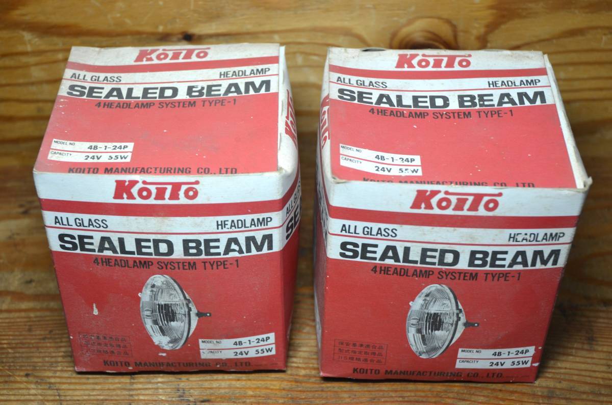 KOITO small thread factory round halogen lamp 24V 55W 4B-1-24P old car at that time thing dead stock sealed beam 